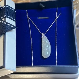 100% Natural Jade Lucky Peanut Amulet Necklace Handmade Pendant Gift